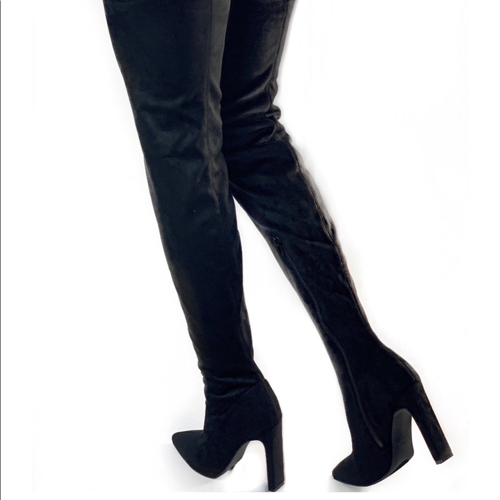 Black suede boots